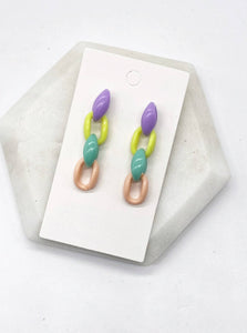 Bright Colors Acrylic Link Chain Earrings