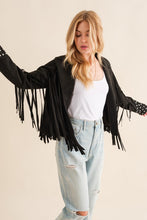 Load image into Gallery viewer, Studded Fringe Open Western Jacket