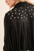 Load image into Gallery viewer, Studded Fringe Open Western Jacket