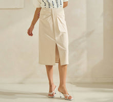 Load image into Gallery viewer, Begged and Pleated Midi Skirt