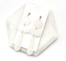 Load image into Gallery viewer, White Glitz Mod Acrylic Statement Earrings
