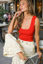 Load image into Gallery viewer, Scallop Edge Knit Tank Top