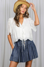 Load image into Gallery viewer, Scalloped Edge Eyelet Lace Top