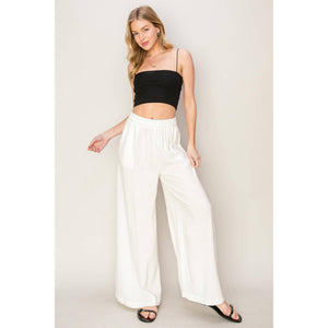 Summer Breeze Linen Blend Wide Leg Pants