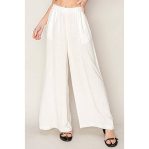 Summer Breeze Linen Blend Wide Leg Pants