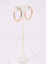 Load image into Gallery viewer, Chevre Hammered Hoop Earring GOLD