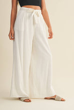 Load image into Gallery viewer, Woven Tie-Waist Pleated Palazzo Pants