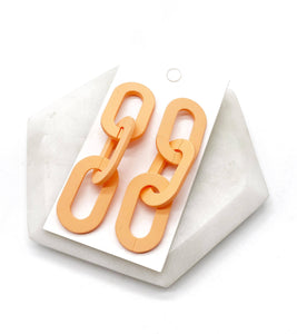 Bright Peach Chain Link Earrings