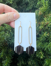 Load image into Gallery viewer, Black Hex Minimalist Acrylic Statement Earrings