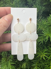 Load image into Gallery viewer, White Glitz Mod Acrylic Statement Earrings