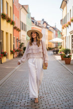 Load image into Gallery viewer, Woven Tie-Waist Pleated Palazzo Pants