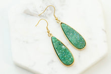 Load image into Gallery viewer, Druzy Collection - Jade Quartz Drop Earrings