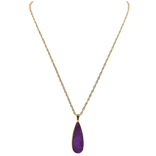 Druzy Collection - Plum Quartz Drop Necklace (Limited Edition)