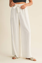 Load image into Gallery viewer, Woven Tie-Waist Pleated Palazzo Pants