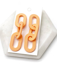 Load image into Gallery viewer, Bright Peach Chain Link Earrings