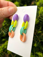 Load image into Gallery viewer, Bright Colors Acrylic Link Chain Earrings