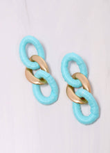 Load image into Gallery viewer, Bayshore Wrapped Link Earring AQUA