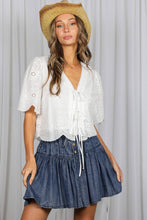 Load image into Gallery viewer, Scalloped Edge Eyelet Lace Top