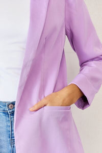 Zenana Open Front Long Sleeve Blazer