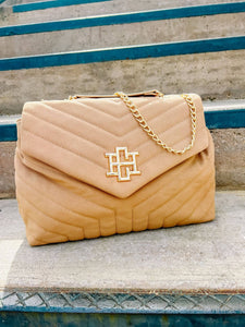 Bruno Quilted Crossbody Bag TAN