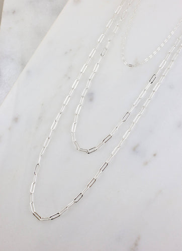 Ardee Long Layered Necklace SILVER
