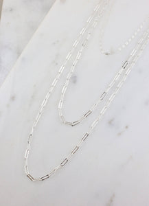 Ardee Long Layered Necklace SILVER